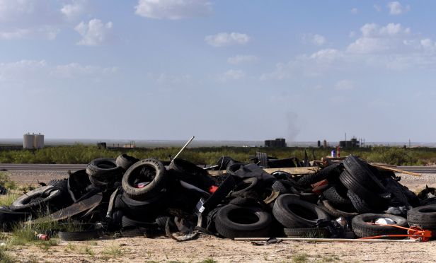 Pile of truck tires