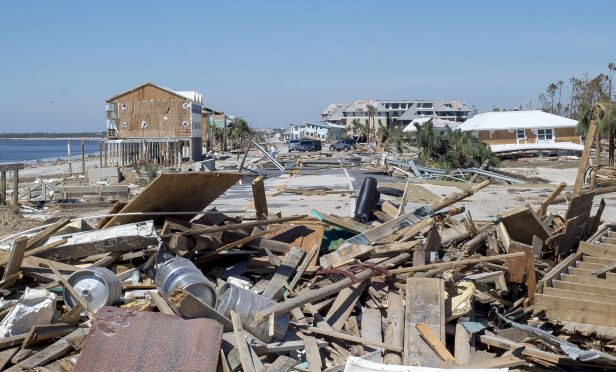 debris and rubble from Hurricane Michael
