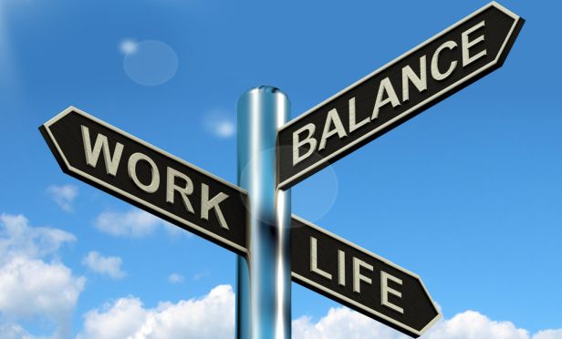 Work-life-balance road sign