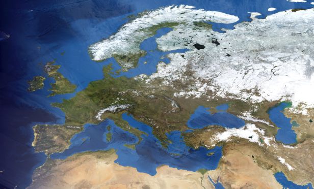 Satellite image of Europe