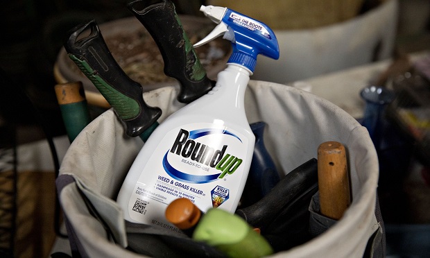 A bottle of Bayer AG Roundup brand weedkiller is arranged for a photograph in a garden shed in Princeton, Illinois, U.S., on Thursday, March 28, 2019. (Photo: Daniel Acker/Bloomberg)