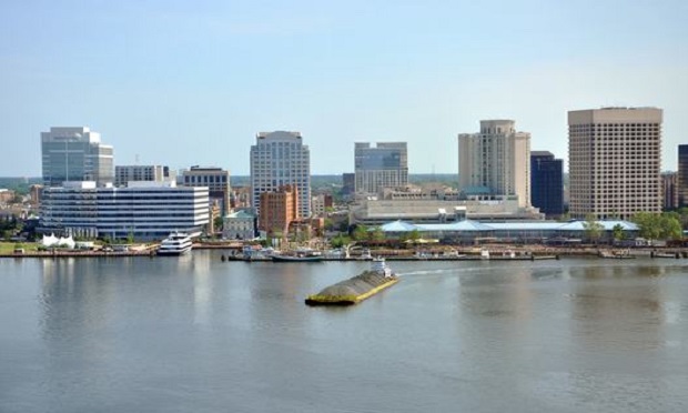 Norfolk city skyline and Elizabeth River, Virginia, USA. (Photo: Shutterstock)