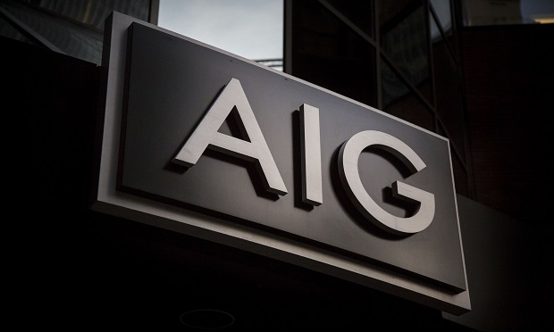 American International Group Inc. (AIG) signage stands outside the company's headquarters in New York, U.S., on Thursday, Oct. 29, 2015. (Photo:: Michael Nagle/Bloomberg)