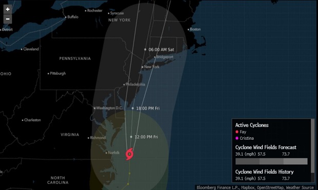 Tropical Storm Fay (Photo: Bloomberg)