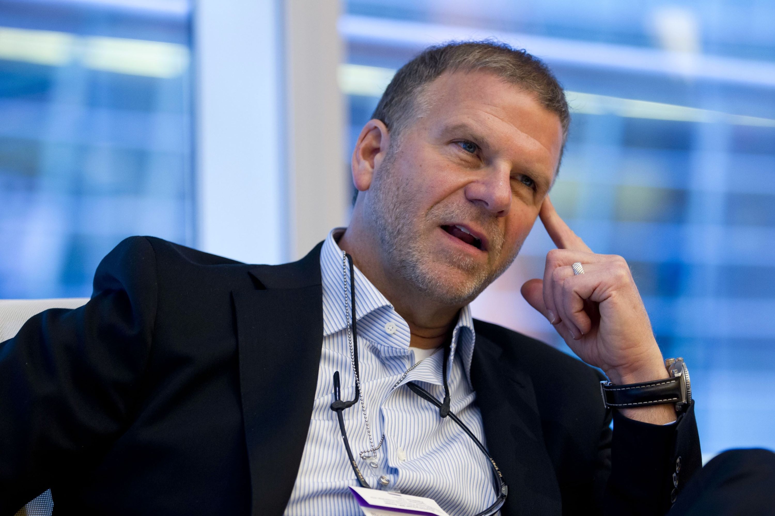 Tilman Fertitta, chief executive officer of Landry's Inc., speaks during an interview in New York, U.S. (Photo: Bloomberg)