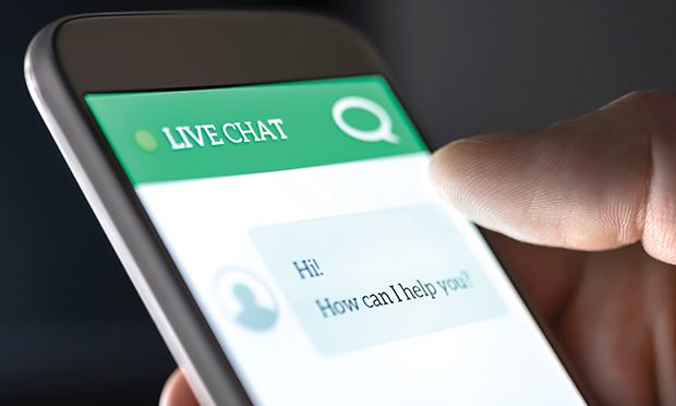 Close up of a chatbot screen on a cell phone.