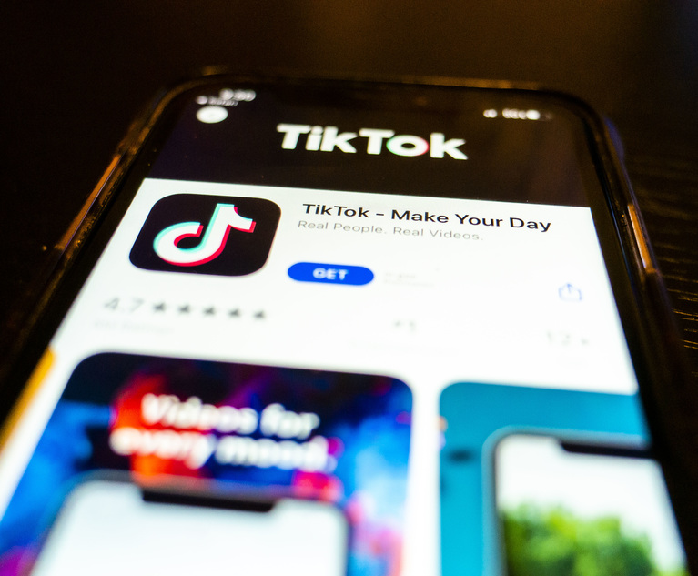 Gen Z and Millennials often learn about insurance policies and coverage options on TikTok. Insureds may lose a valuable resource for connecting with a younger audience if the TikTok ban passes. (Photo: Diego M. Radzinschi/ALM)
