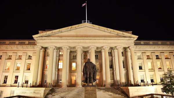 Treasury building in Washington.