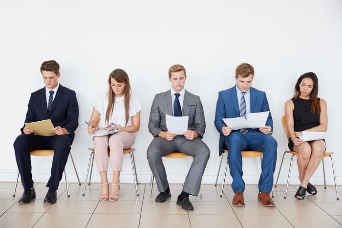 Young people about to interview for jobs.