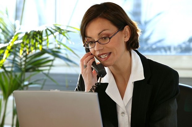 advisor or broker on telephone