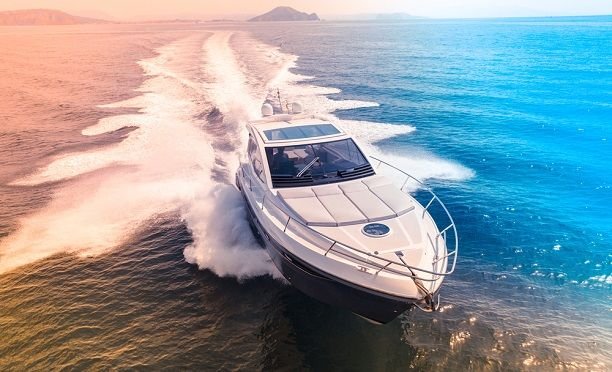 Speedboat on lake