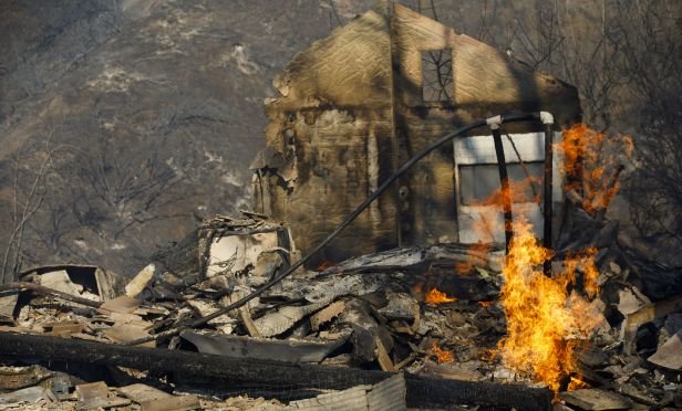 home destroyed by wildfire