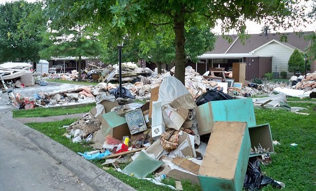 Damaged contents after a disaster.