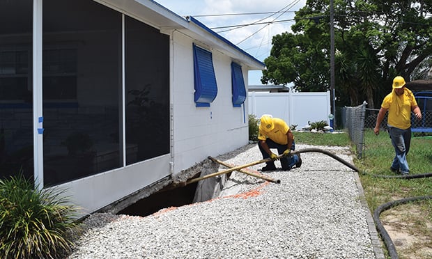 Identifying sinkholes.
