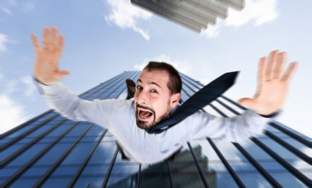 Businessman falling