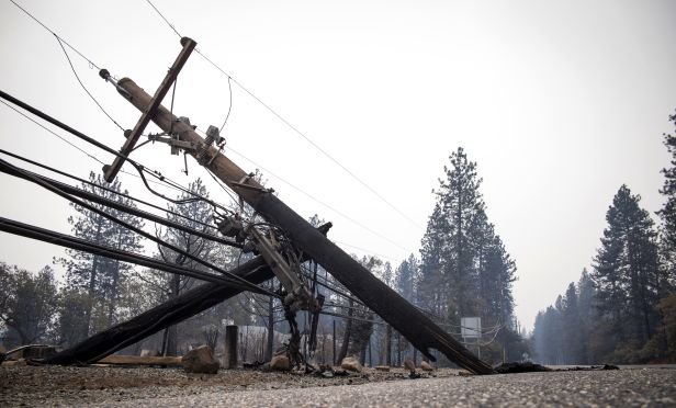 Broken power pole