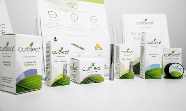 Curaleaf products display at Curaleaf store in Queens in New York, U.S., on Thursday, Oct.18, 2018. (Photo: Jeenah Moon/Bloomberg)