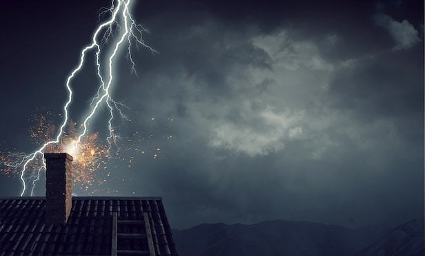 Lightening damage may not be limited to a property's exterior. The electrical surge caused by a lightning strike, for instance, can impact appliances and electronics. (Photo: ALM Media archives)