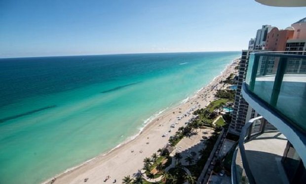 Views of the ocean and beach are seen from a luxury condominium in Sunny Isles Beach., Fla. (Photo: Christina Mendenhall/Bloomberg)