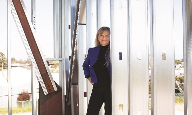 Pamela Davis, founder of the Nonprofits Insurance Alliance in their future home at 300 Panetta Ave in Santa Cruz. (Photo: NIA)