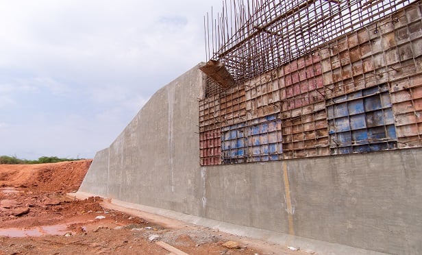 Retaining wall failures.