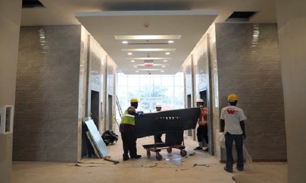 An existing office building being renovated for a multi-use project. (Photo: J. Albert Diaz)