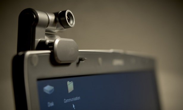 Camera lens on a computer.
