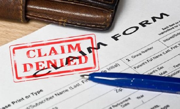 Claim denied form.