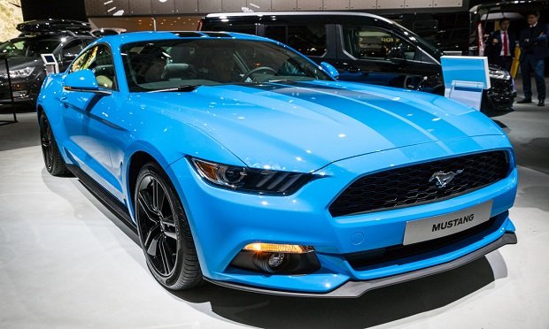 A Ford Mustang on display at a motor show. (Photo: VanderWolf Images/Shutterstock)