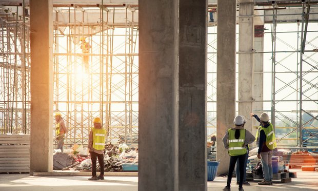 Construction workers at a big project.
