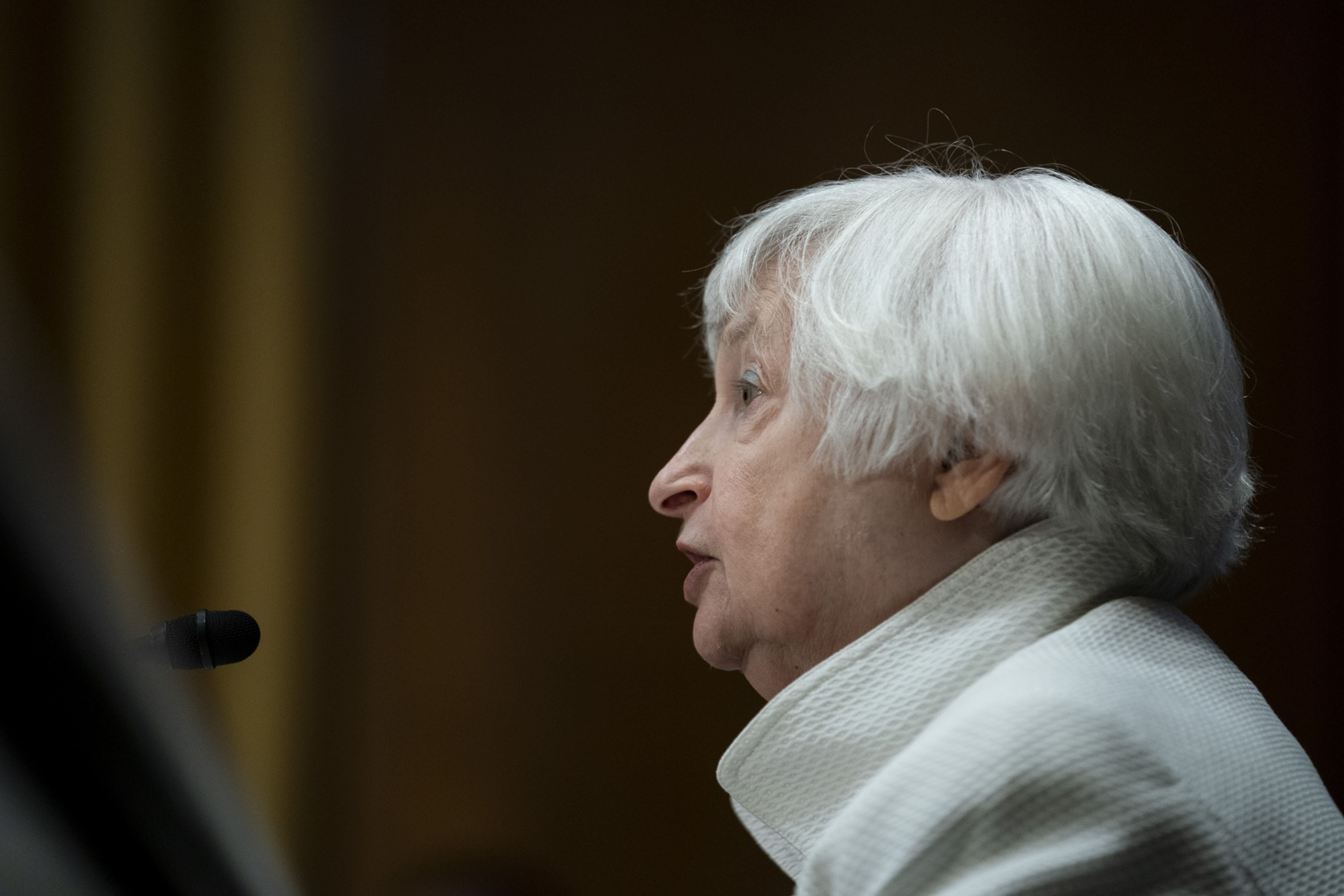 Janet Yellen, US Treasury secretary, speaks during a Senate Finance Committee hearing in Washington, D.C., US, on Tuesday, June 7, 2022. Yellen, worried by the specter of inflation, initially urged Biden administration officials to scale back the $1.9 trillion American Rescue Plan by a third, according to an advance copy of a biography on the Treasury secretary.