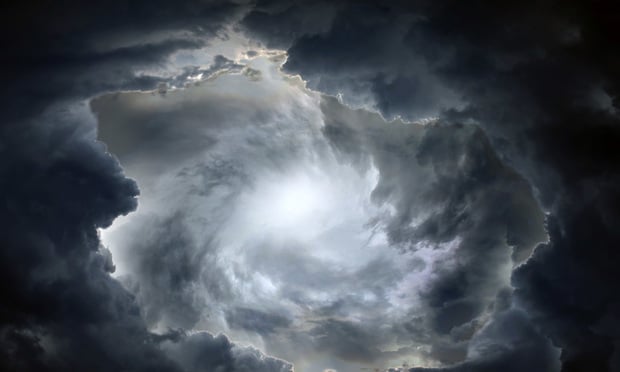 Storm clouds shown from below