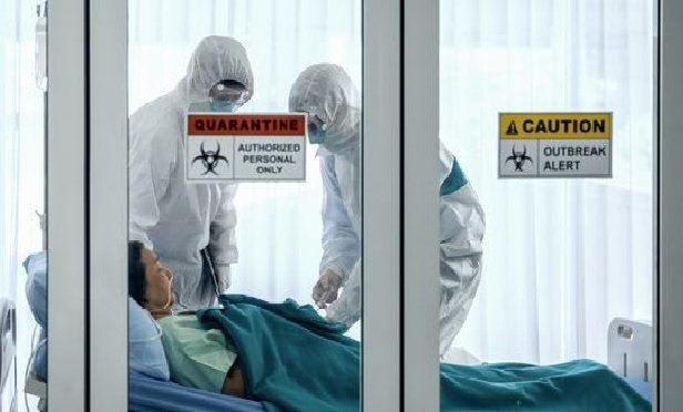 COVID-19 patient in the hospital.