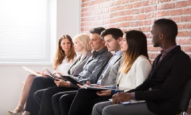 Candidates waiting for a job interview.
