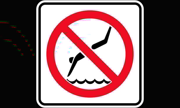 The insured is a major hotel chain that was having a ceremony at one of its properties with a pool. A chef that works for the hotel was at the party and dove into the shallow end and sustained a neck injury that required surgery. (Credit: British Columbia Ministry of Transportation and Infrastructure)