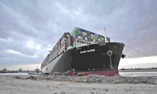 The hot windstorms that played are role in the Ever Given event are likely to increase in intensity and frequency as the overall temperature in Egypt has increased, while annual precipitation has fallen by more than 20% during the past three decades. (Credit: Suez Canal Authority via AP) 