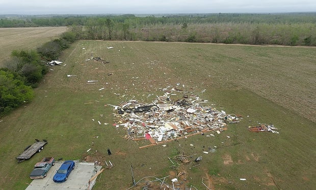 The spring 2022 tornado outbreak that impacted a swath of the southern United State was responsible for leveling this mobile home in Allendale, South Carolina. (Photo: NWS Charleston/Wikipedia Commons)