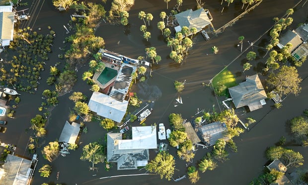 Parametric insurance offers faster payouts that can be used to cover losses associated with catastrophic and seasonal weather events (such as Hurricane Ian, seen here), making it a valuable tool for businesses and economically-challenged communities to build financial climate resilience. (bilanol/Adobe Stock)