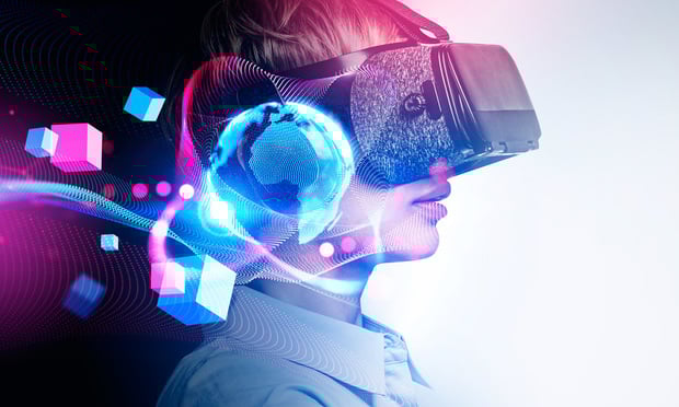 Businesswoman portrait in vr glasses headset, cyber world and digital data. Metaverse, blockchain technology. Concept of future and alternate reality. Credit: denisismagilov/Adobe Stock