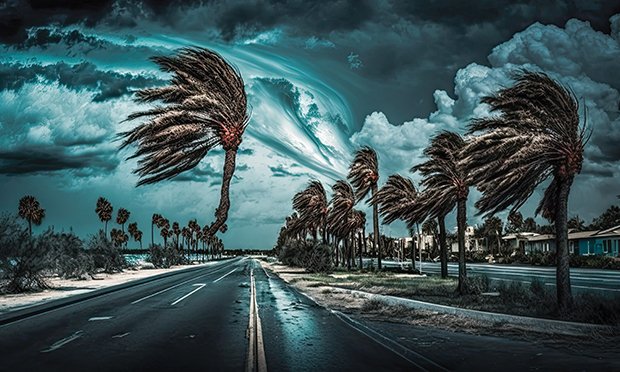Hurricane Katrina remains the most expensive storm on record, causing an estimated $192.5 billion in damage. Katrina also caused the second highest number of hurricane-related deaths on record. (Image is from the May/June issue of NU Property & Casualty magazine/Art direction by Chelsea Fredlund.)