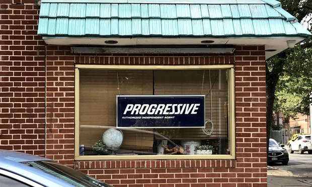 Progressive insurance location in Queens, NY. September 28, 2021. Photo: Diego M. Radzinschi/ALM