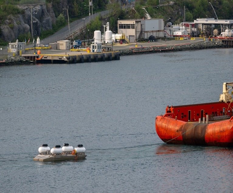 St. John's, Newfoundland, Canada – OceanGate (June 24, 2023): OceanGate ship the Polar Prince returns to St. John's Harbor with the aid of the Atlantic Merlin towing the barge of the Titan submersible.