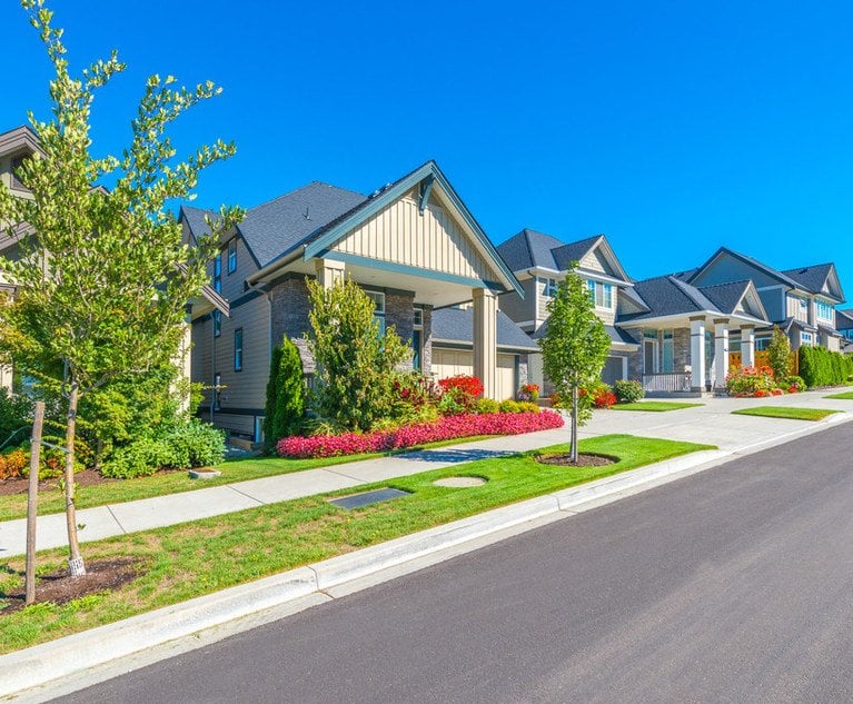A row of suburban homes