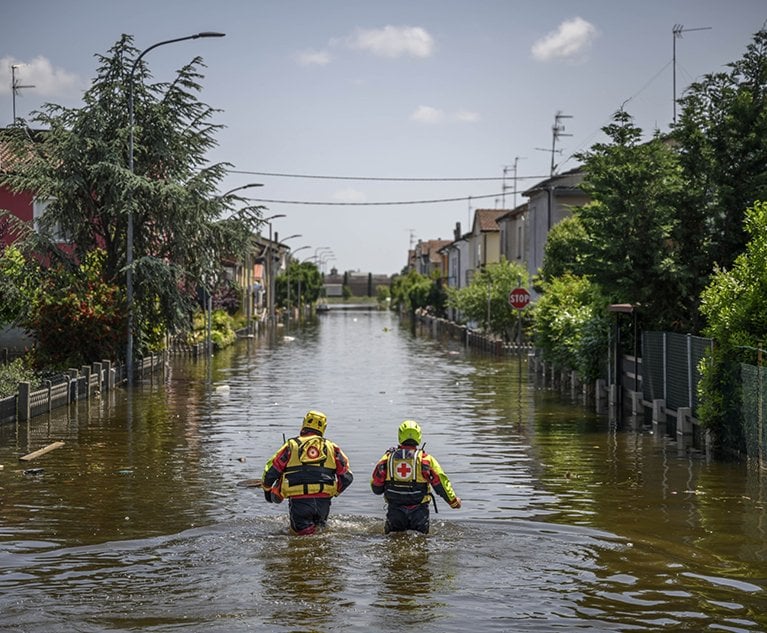 Special operators (OPSA) of the Italian Red Cross and firefighters rescuers seek and help residents blocked in their homes after heavy rains caused flooding across Italy's northern Emilia Romagna region, on May 25, 2023 in Conselice, Italy. The region of Emilia-Romagna experienced severe flooding in the last week, resulting in widespread damage and more than a dozen deaths. Credit: Photo by Antonio Masiello/Getty Images