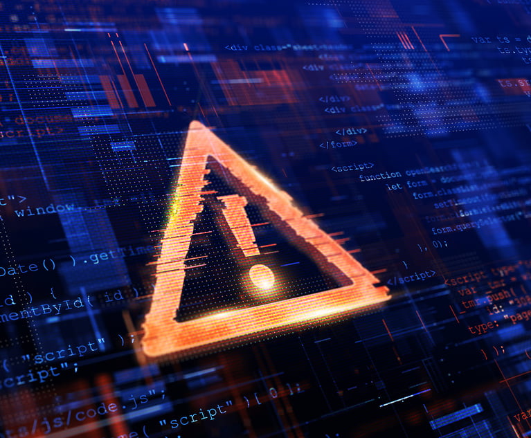 A graphic showing a cyber security alert