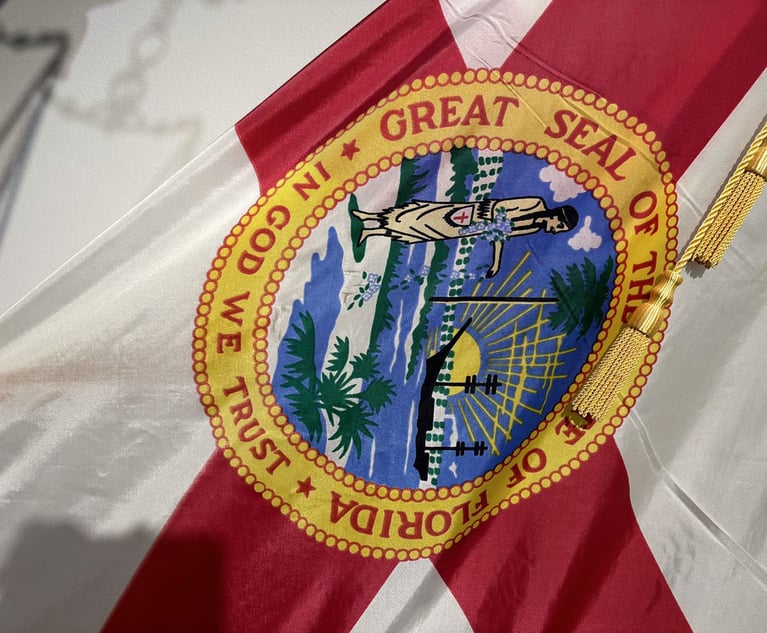 Seal of the State of Florida at the Florida Supreme Court in Tallahassee, FL.