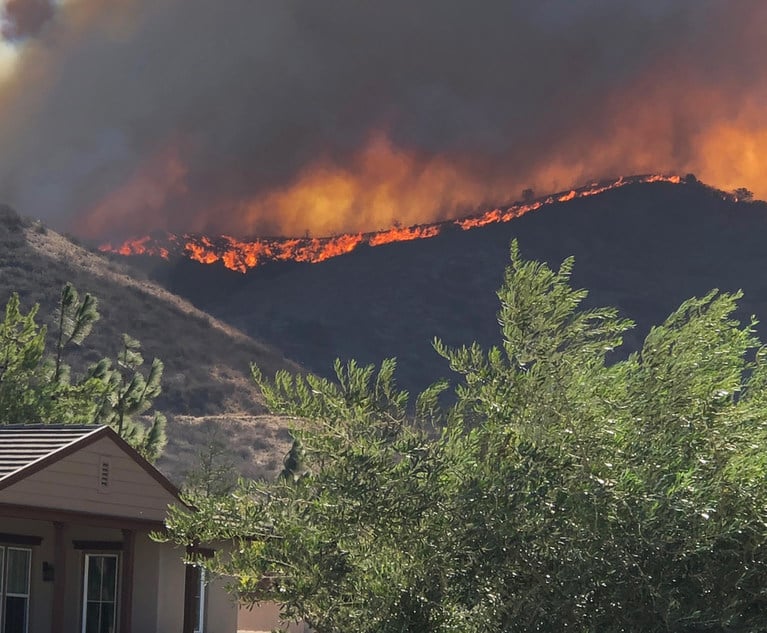 California wildfire photo from approximately 2018