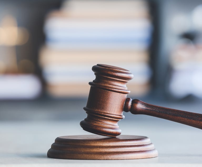 A gavel on a table