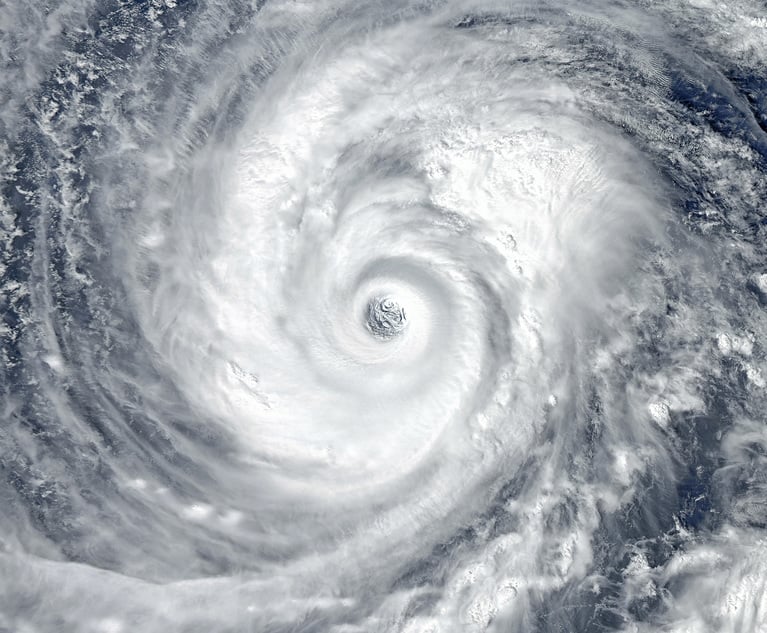 Aerial view of a hurricane