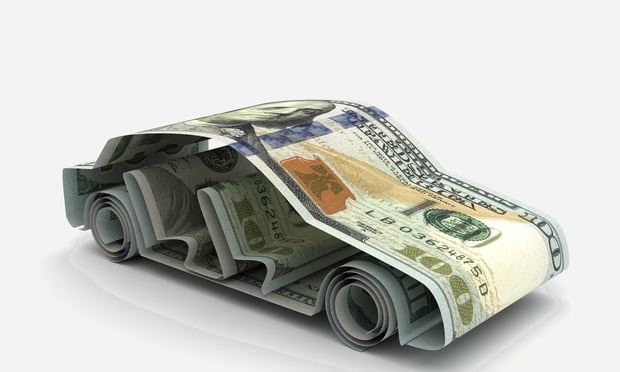 A car made out of U.S. money